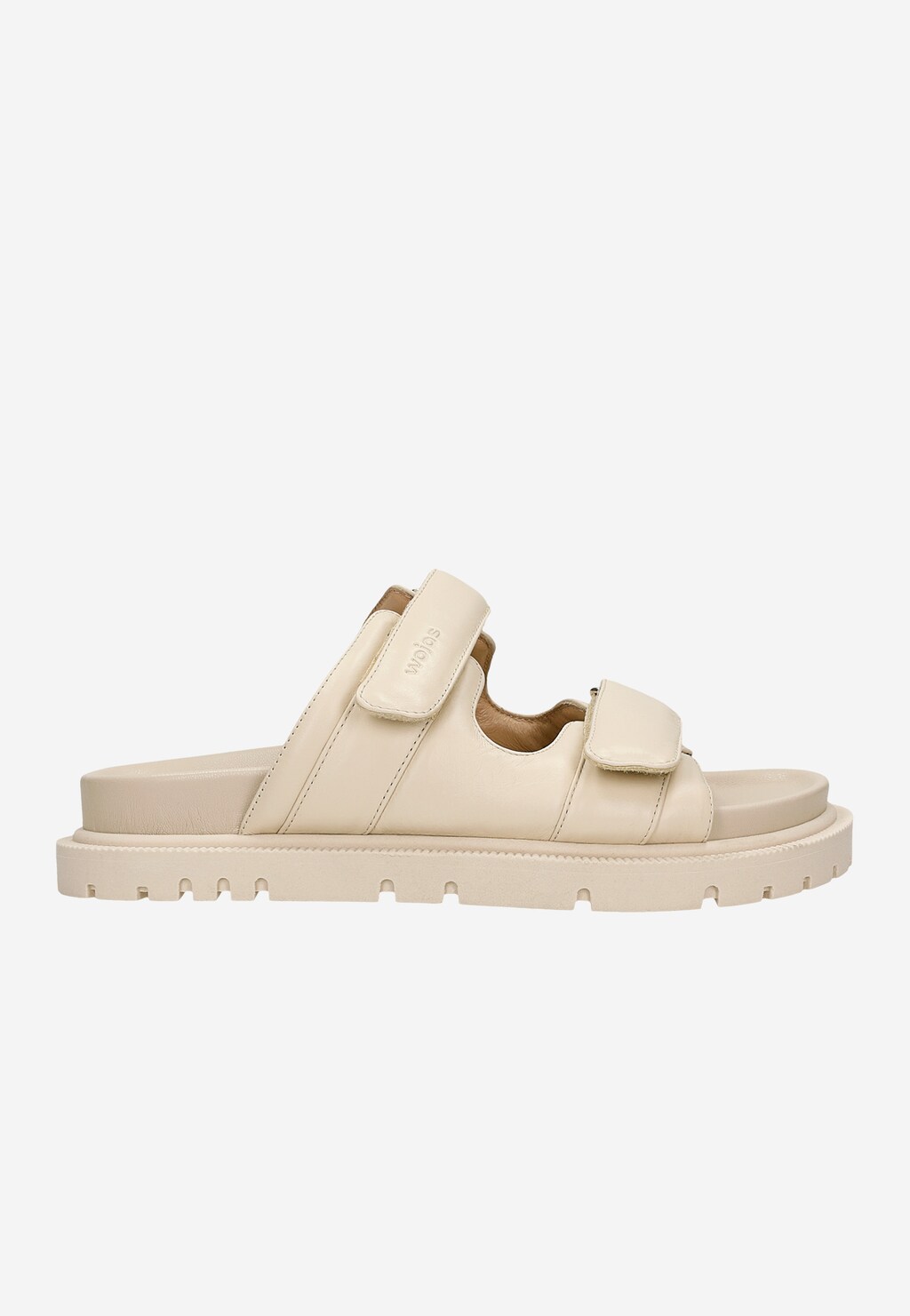 Oryginalne beżowe klapki damskie ze skóry licowej 74119-54 Widok 2