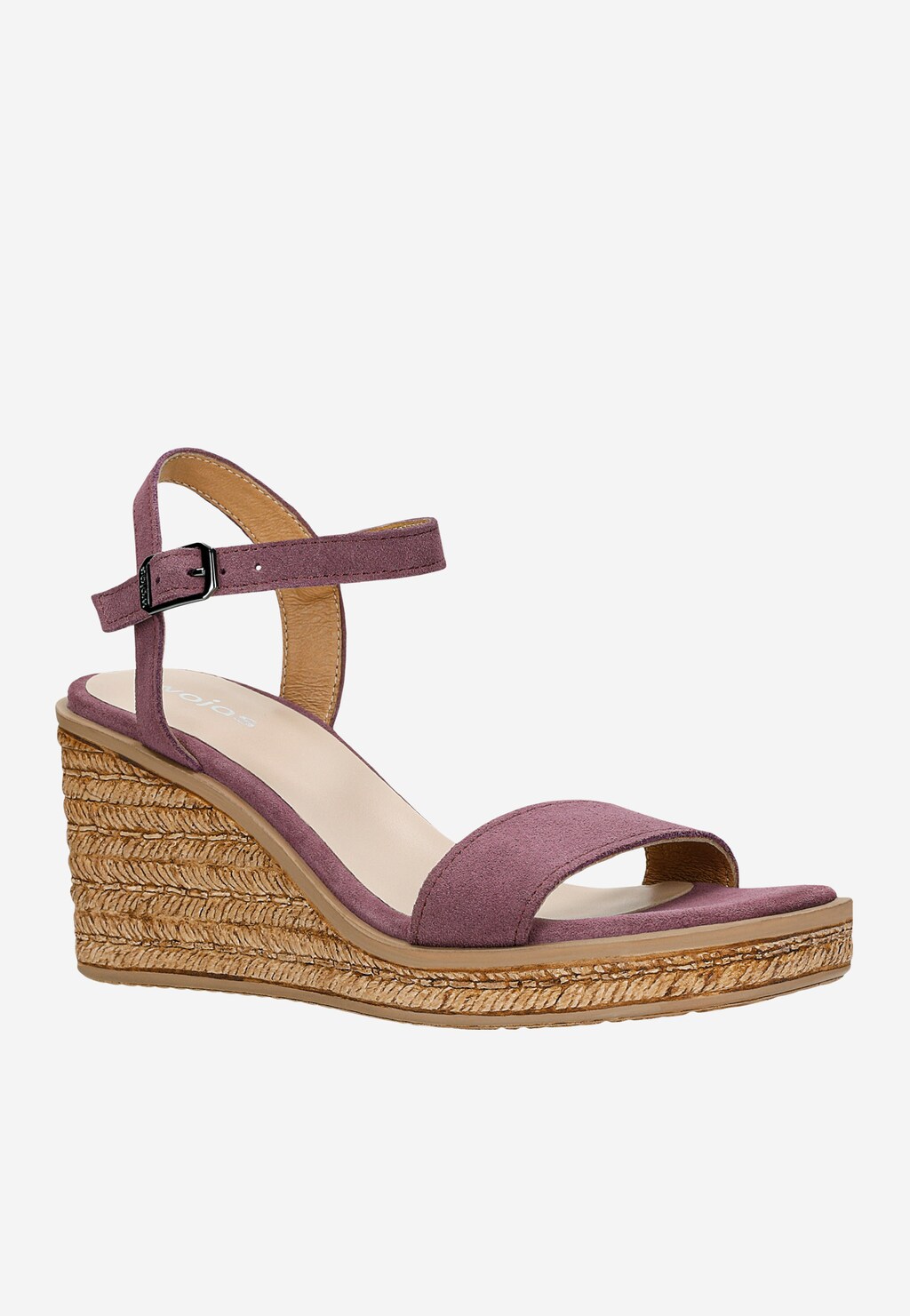 Fioletowe sandały damskie na koturnie 76148-65 Widok 3