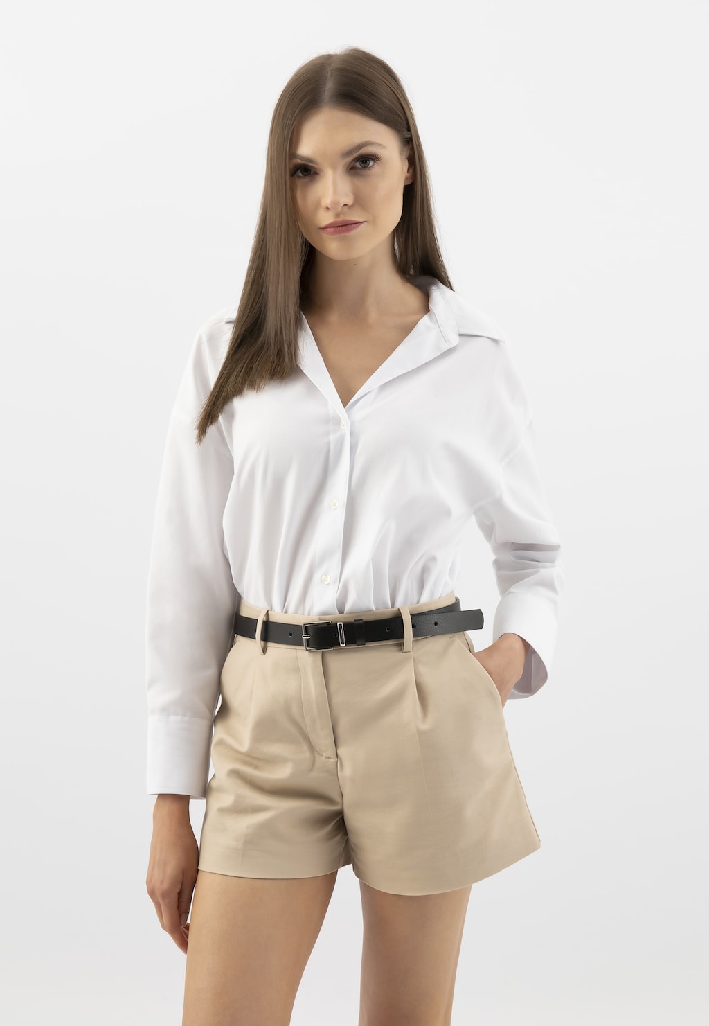 Štruktúrovaný dámsky opasok zo štýlovej lícovej kože 9961-51 Widok 1