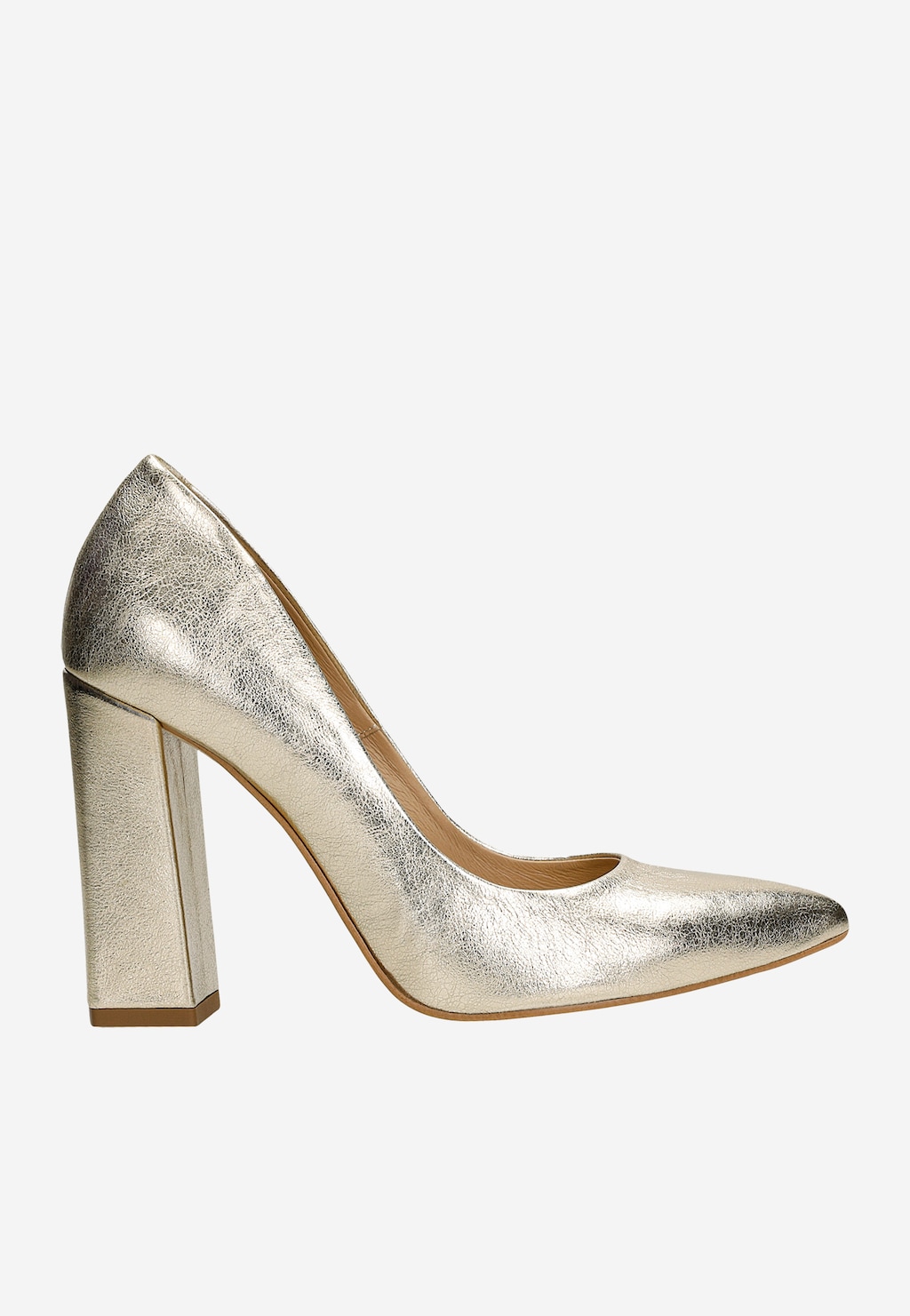 Zlaté lodičky na vysokom podpätku 35039-58 Widok 2