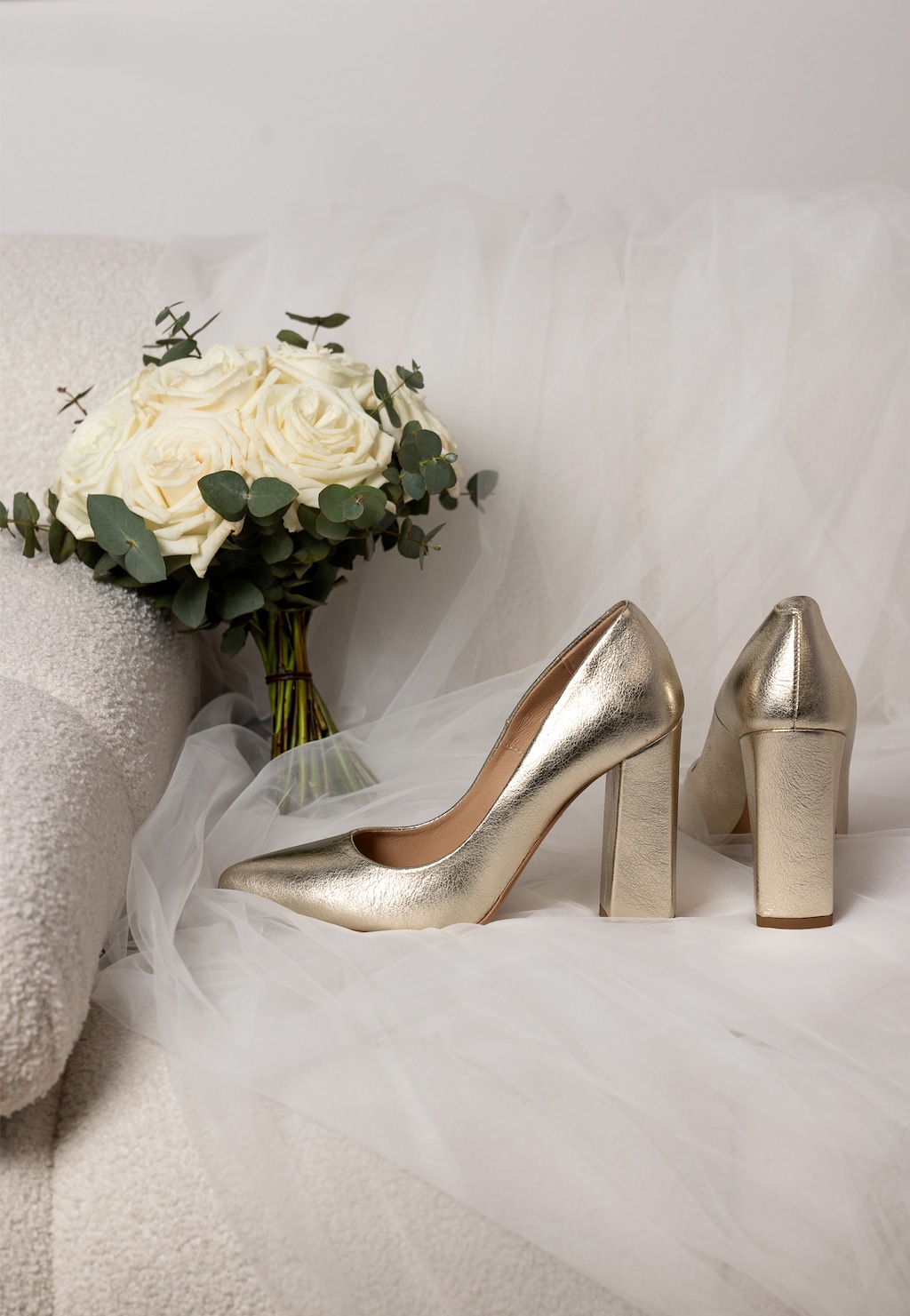 Zlaté lodičky na vysokom podpätku 35039-58 Widok 1