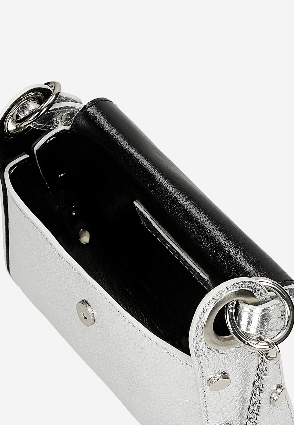 Stříbrná společenská kabelka s řetízkem 80184-59 Widok 6