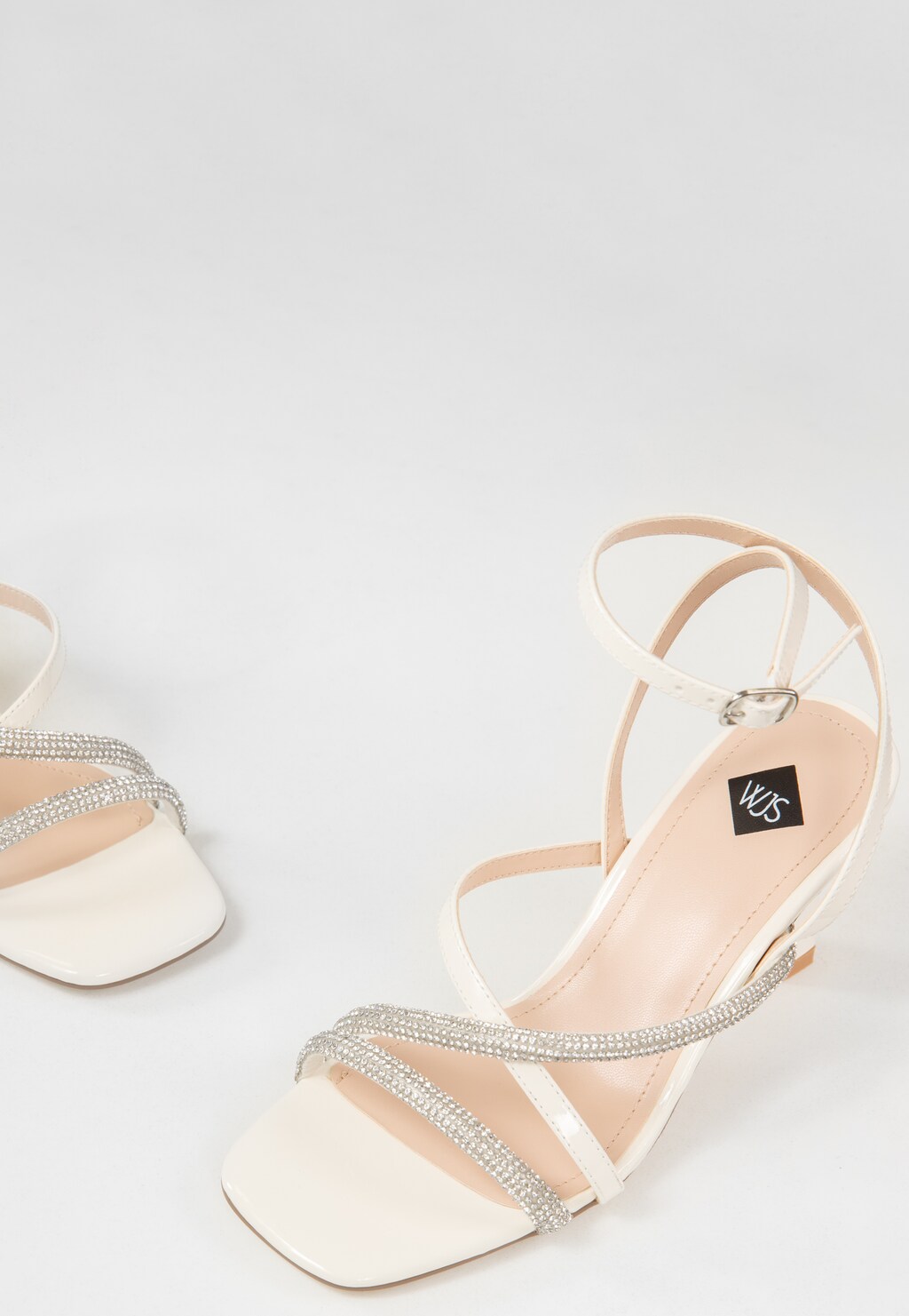 WJS beżowe sandały damskie z kryształkami WJS74086-34 Widok 4