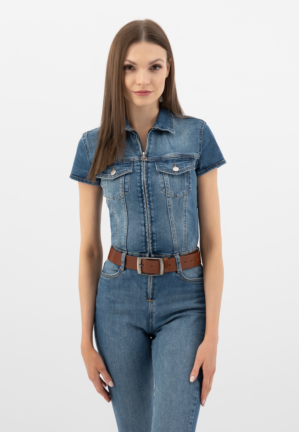 Hnedý dámsky opasok 6966-53 Widok 8