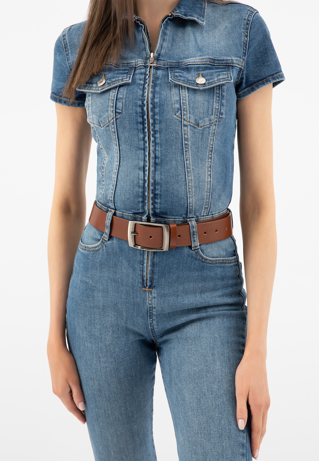 Hnedý dámsky opasok 6966-53 Widok 1