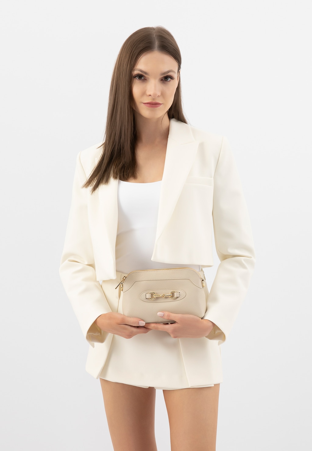 Malá béžová dámská kabelka se zlatou ozdobou 80155-54 Widok 9