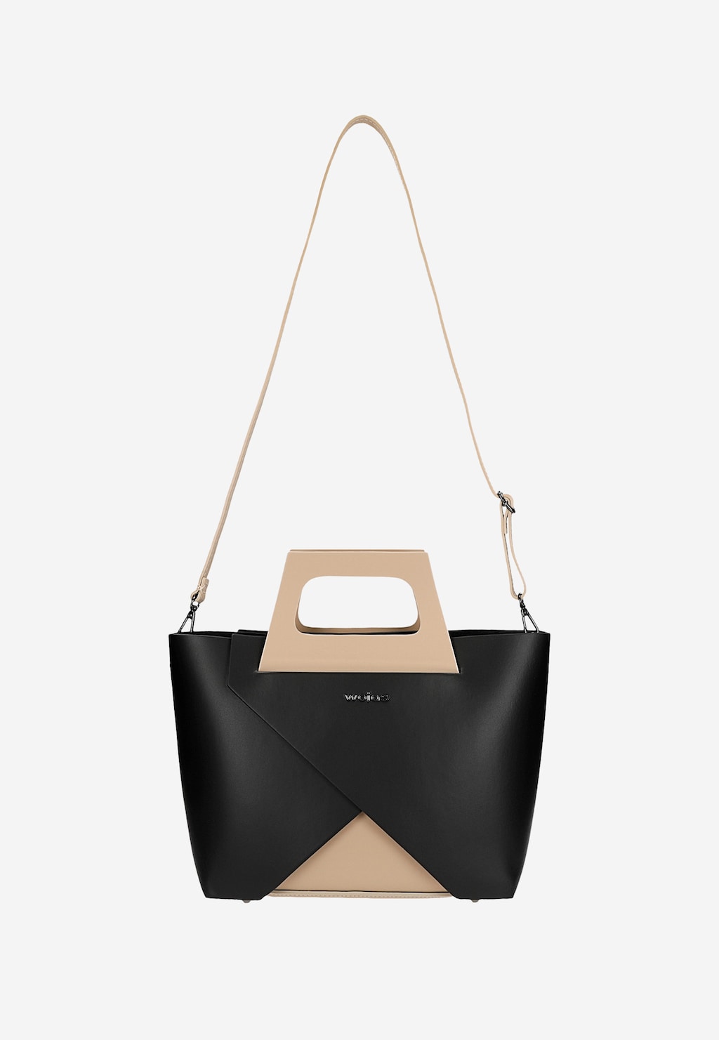 Černo-béžová dámská kabelka kufříkového typu 80322-71 Widok 5