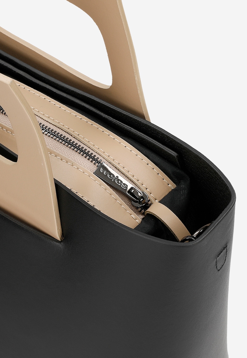 Černo-béžová dámská kabelka kufříkového typu 80322-71 Widok 6