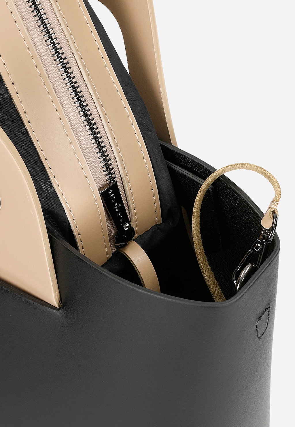 Černo-béžová dámská kabelka kufříkového typu 80322-71 Widok 7