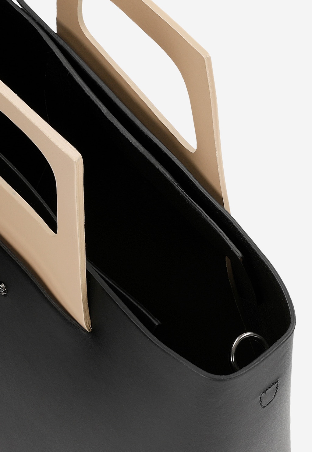 Černo-béžová dámská kabelka kufříkového typu 80322-71 Widok 8