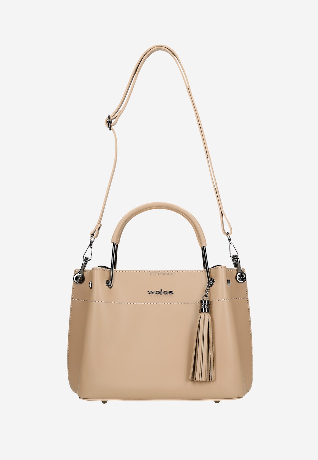 Béžové dámske kožené kabelky do ruky aj na pleco 80335-54 Widok 5