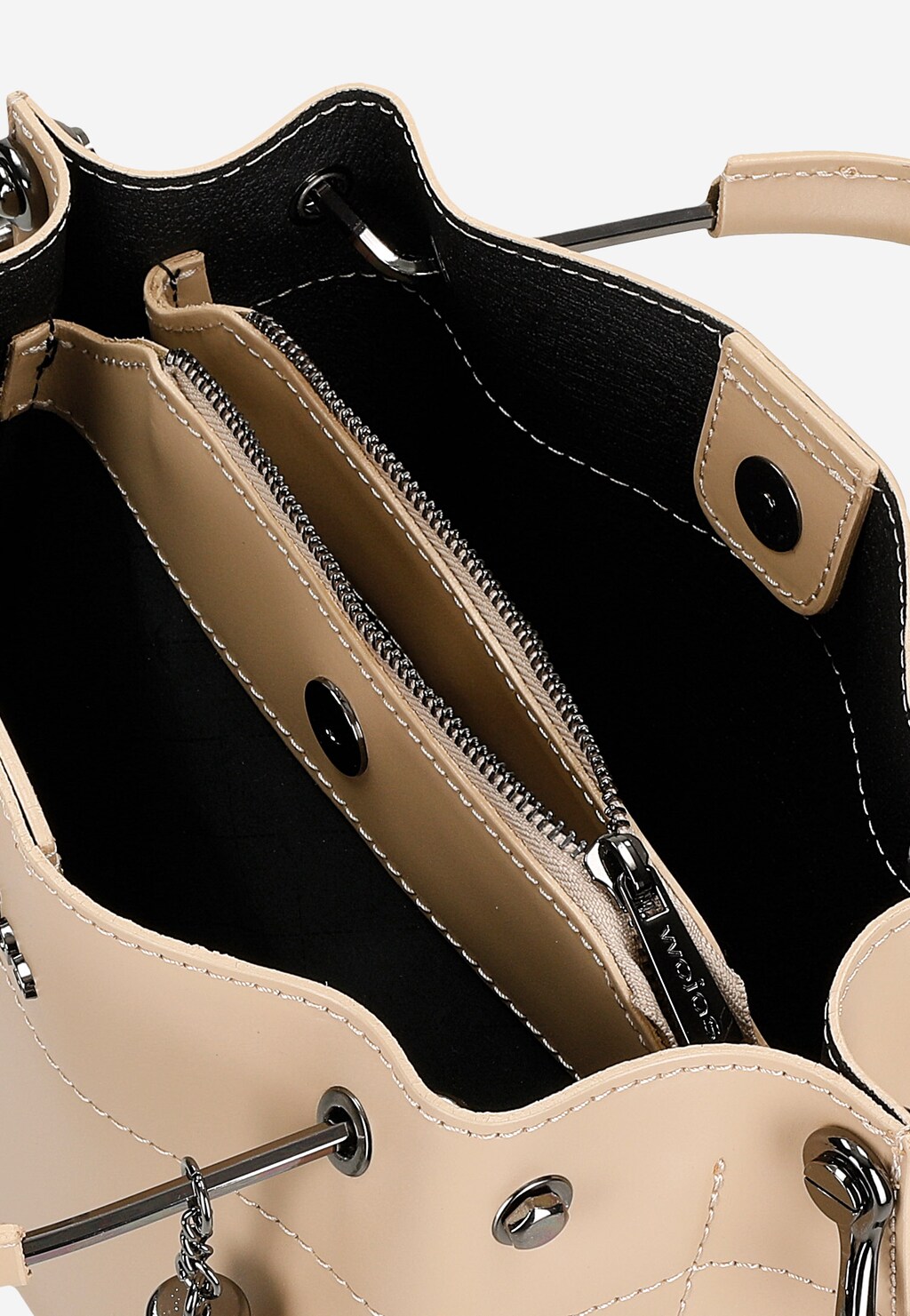 Béžové dámske kožené kabelky do ruky aj na pleco 80335-54 Widok 6