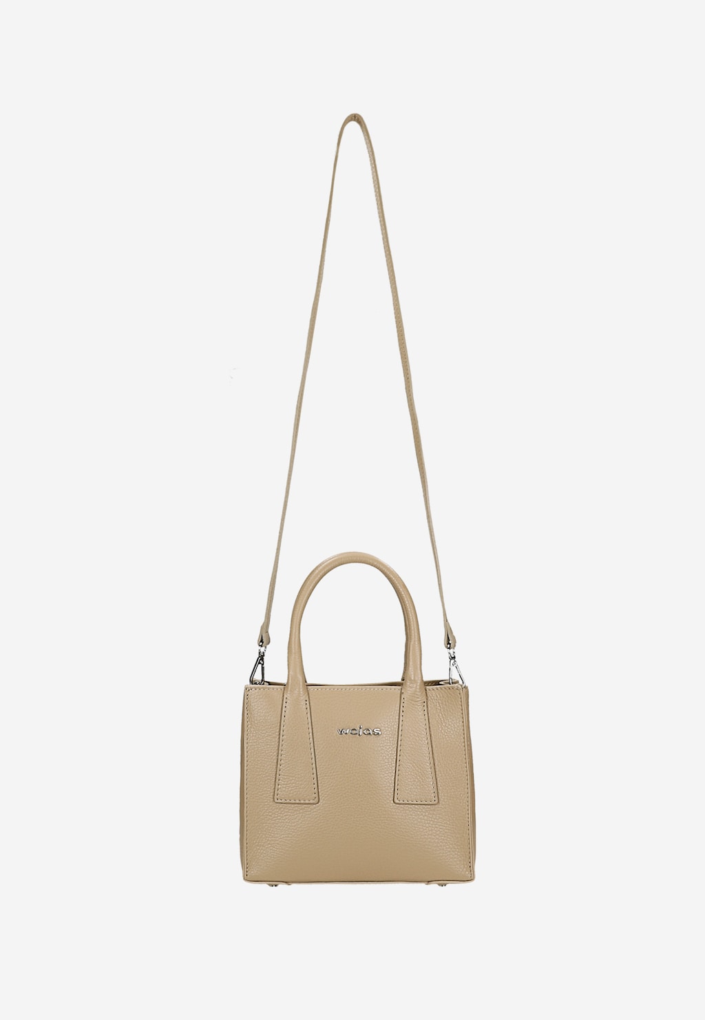Malá kožená kabelka typu kufrík vo farbe béžovej 80383-54 Widok 5