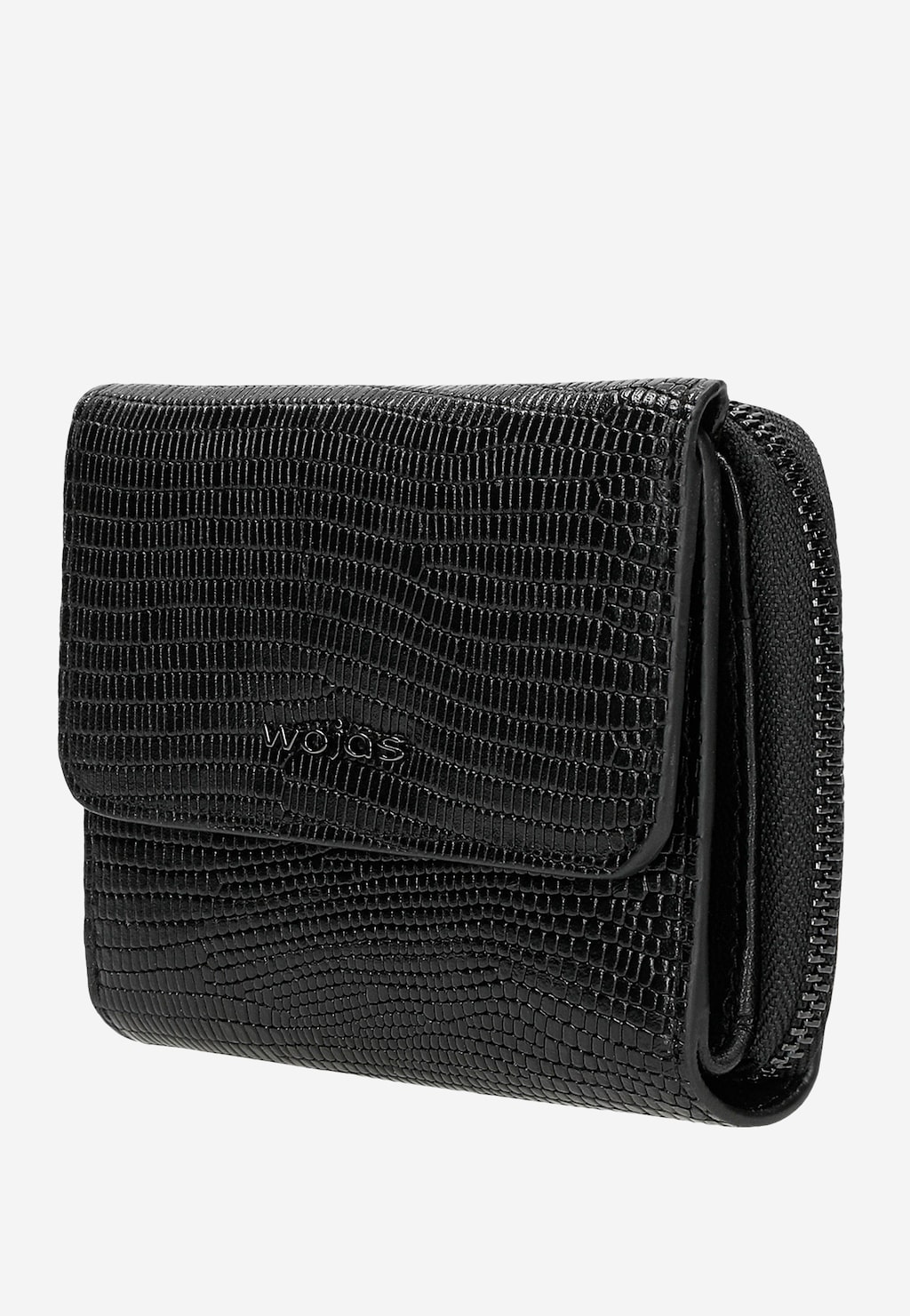 Malá černá dámská peněženka s efektem hadí kůže 91021-51 Widok 3