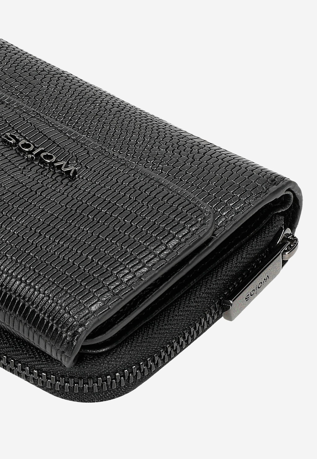 Malá černá dámská peněženka s efektem hadí kůže 91021-51 Widok 8