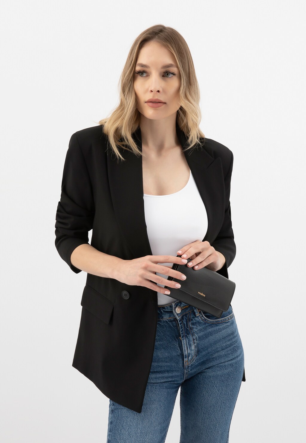 Veľká dámska peňaženka z čiernej lícovej kože 91070-51 Widok 9