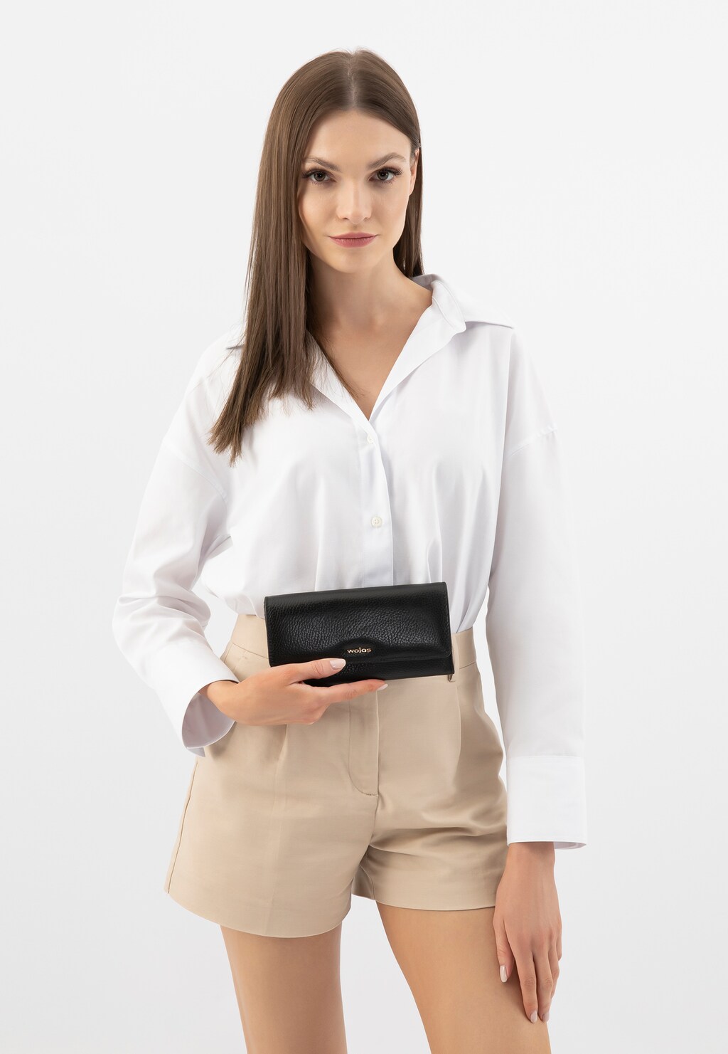 Veľká dámska peňaženka z čiernej lícovej kože 91070-51 Widok 1