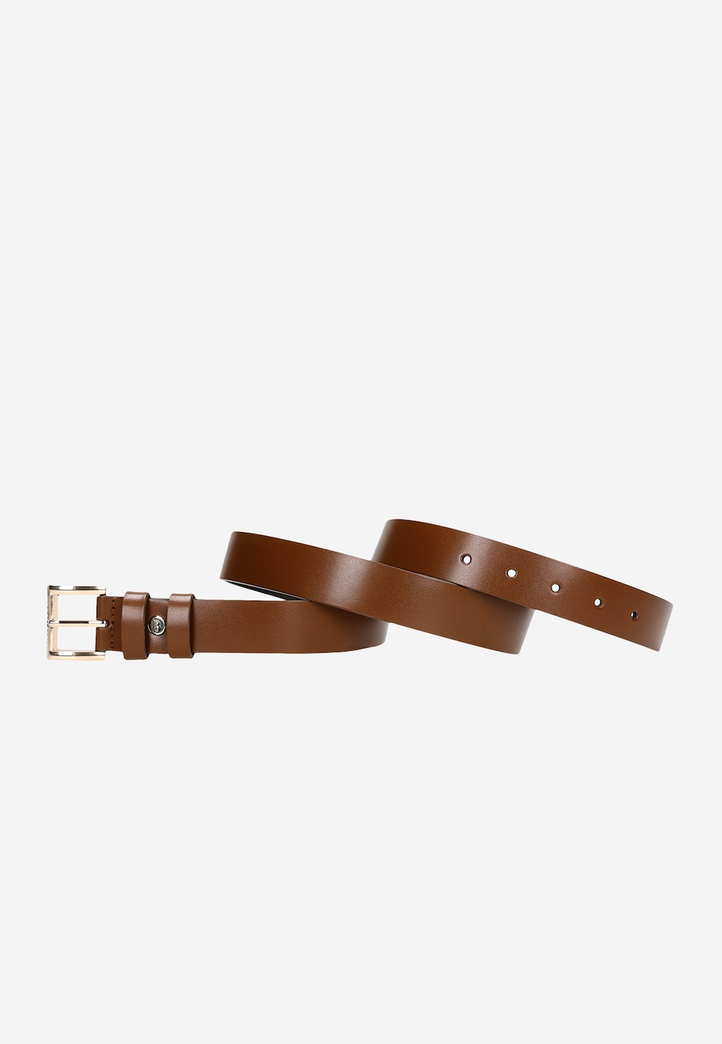 Hnědý kožený pásek dámský se zlatou sponou 93084-52 Widok 3