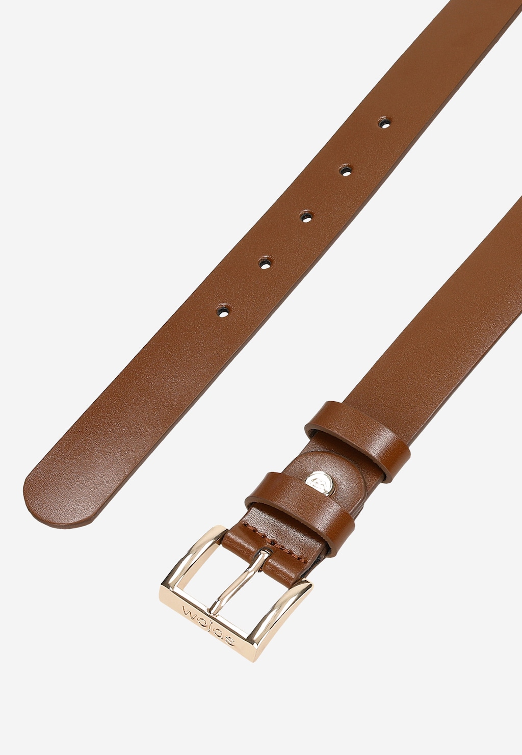 Hnědý kožený pásek dámský se zlatou sponou 93084-52 Widok 5