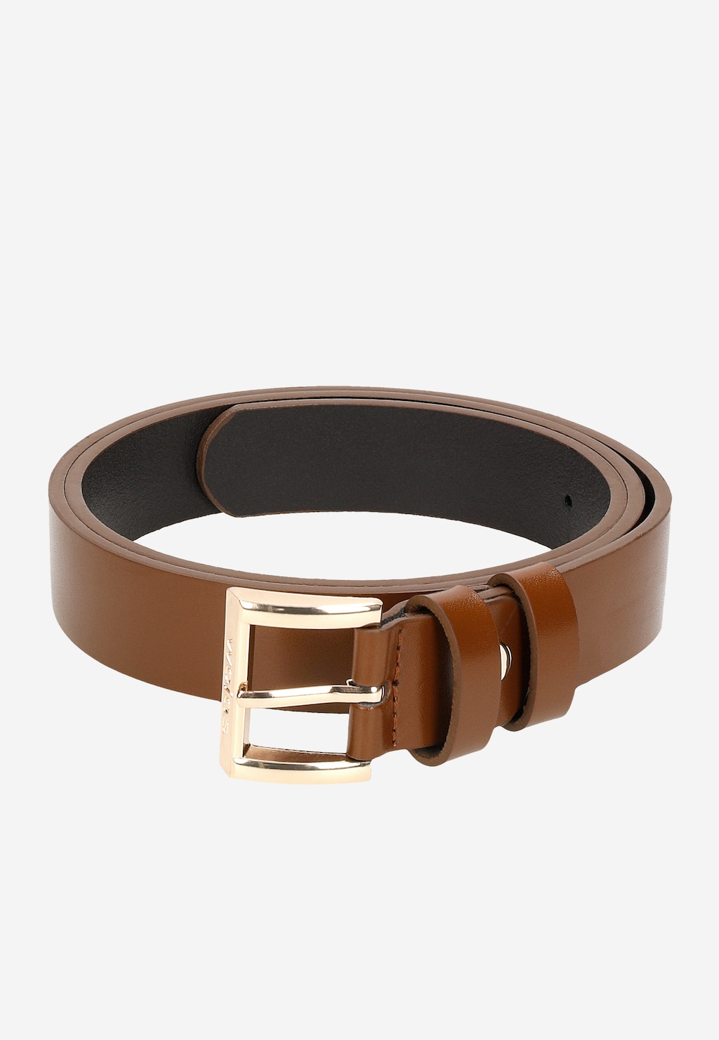 Hnědý kožený pásek dámský se zlatou sponou 93084-52 Widok 6