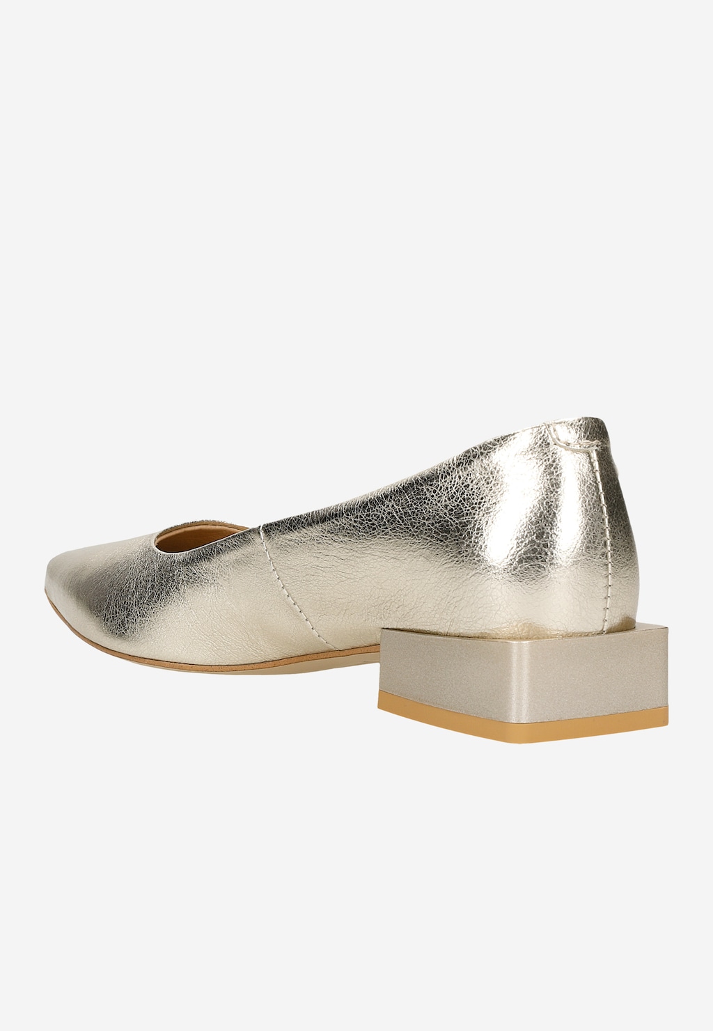 Zlaté dámske balerínky s nízkym podpätkom 46215-58 Widok 4