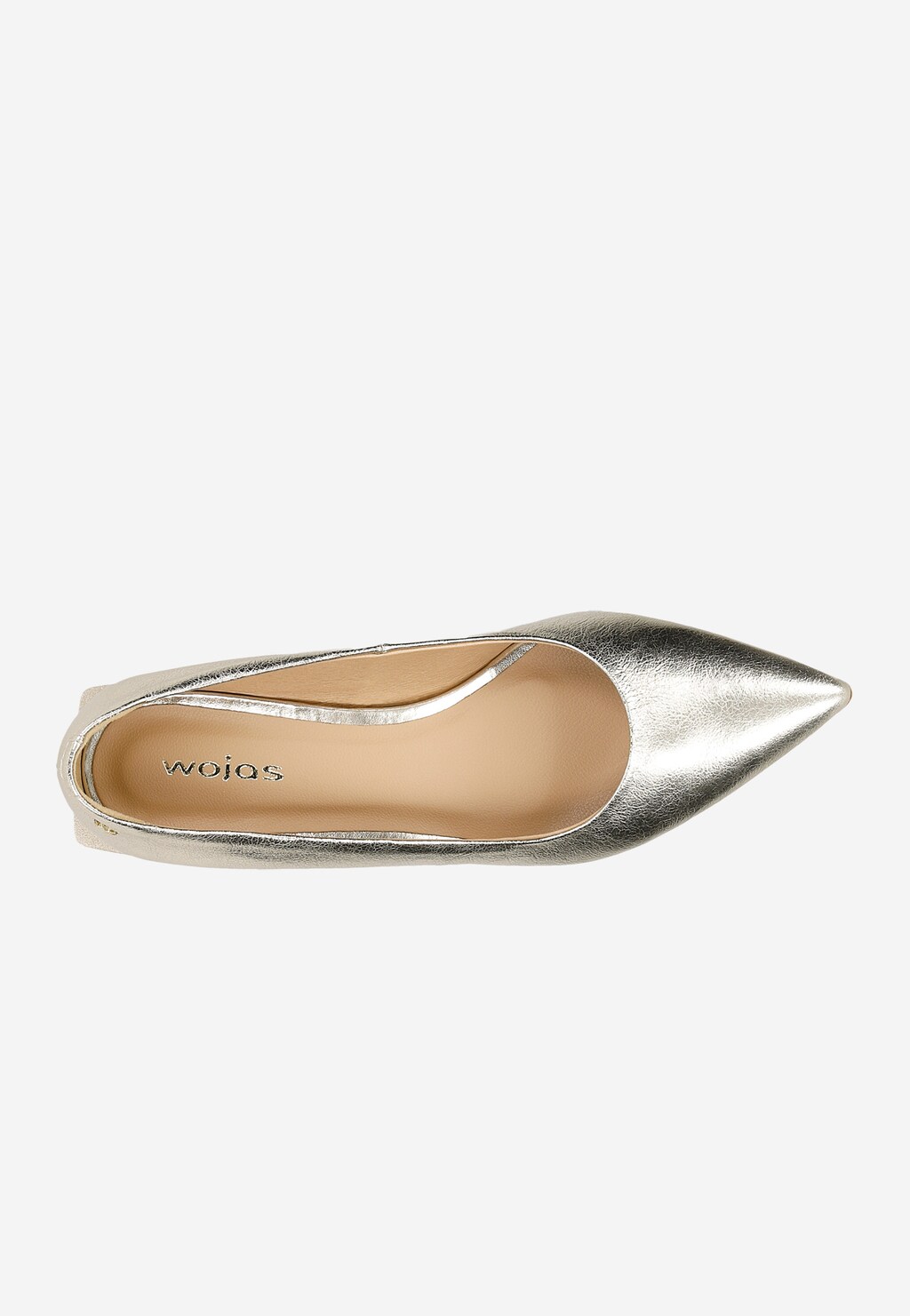 Zlaté dámske balerínky s nízkym podpätkom 46215-58 Widok 5