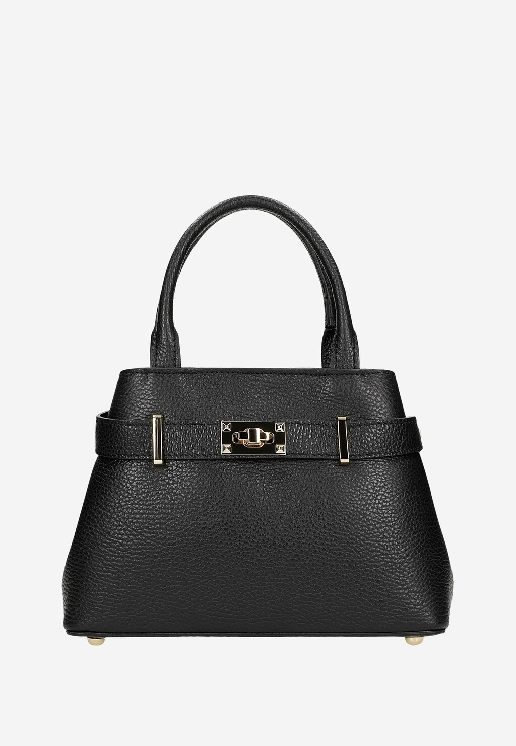 Decentní černá kožená dámská kufrová taška s velkými uchy 80204-51 Widok 2