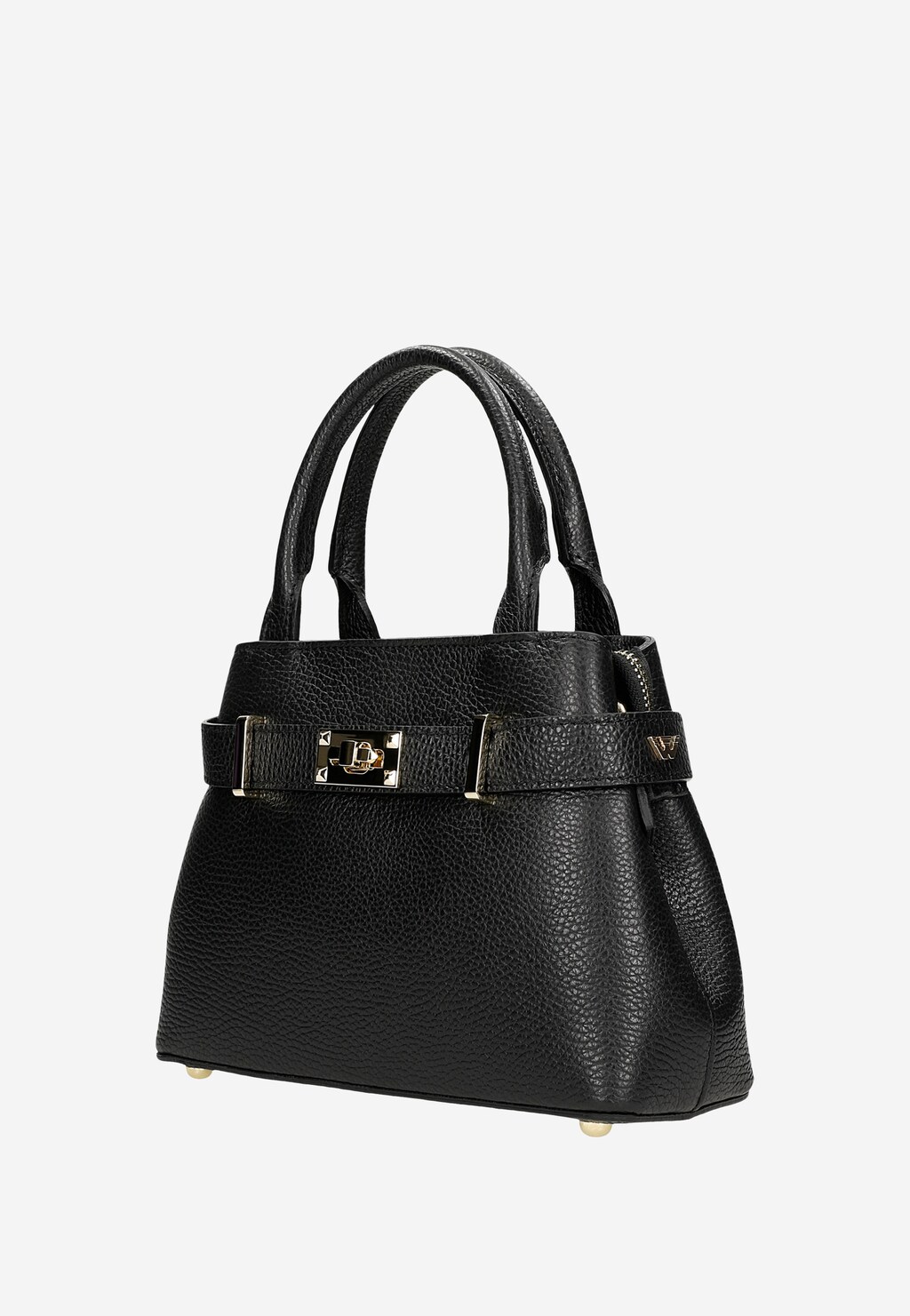 Decentní černá kožená dámská kufrová taška s velkými uchy 80204-51 Widok 3