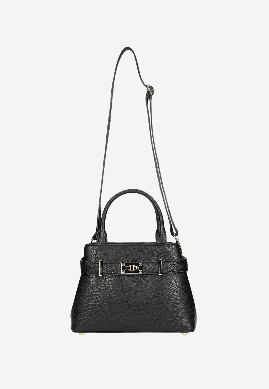 Decentní černá kožená dámská kufrová taška s velkými uchy 80204-51 Widok 5