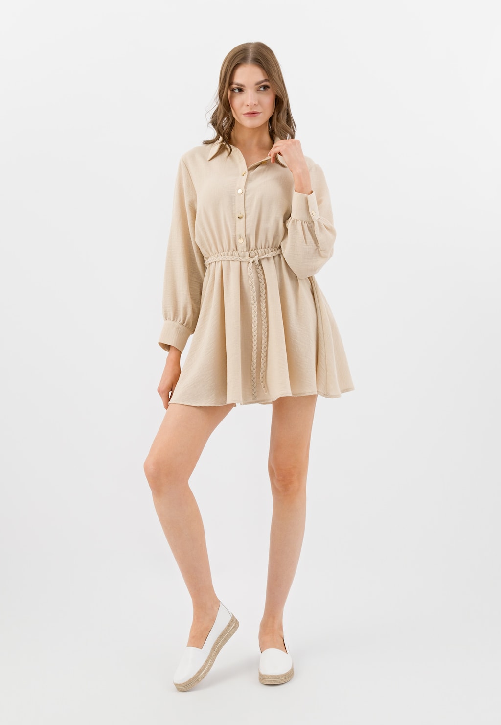 Bílé dámské slip-on boty na vysoké platformě 46277-59 Widok 1