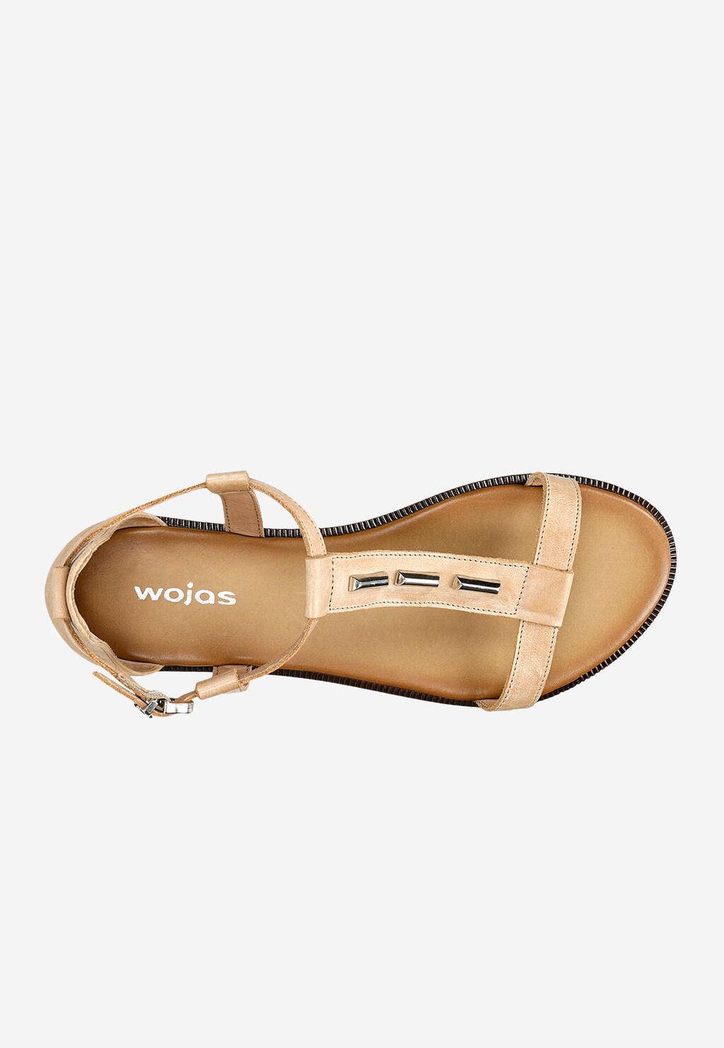 Béžové kožené sandály dámské s kovovými detaily 76066-54 Widok 5