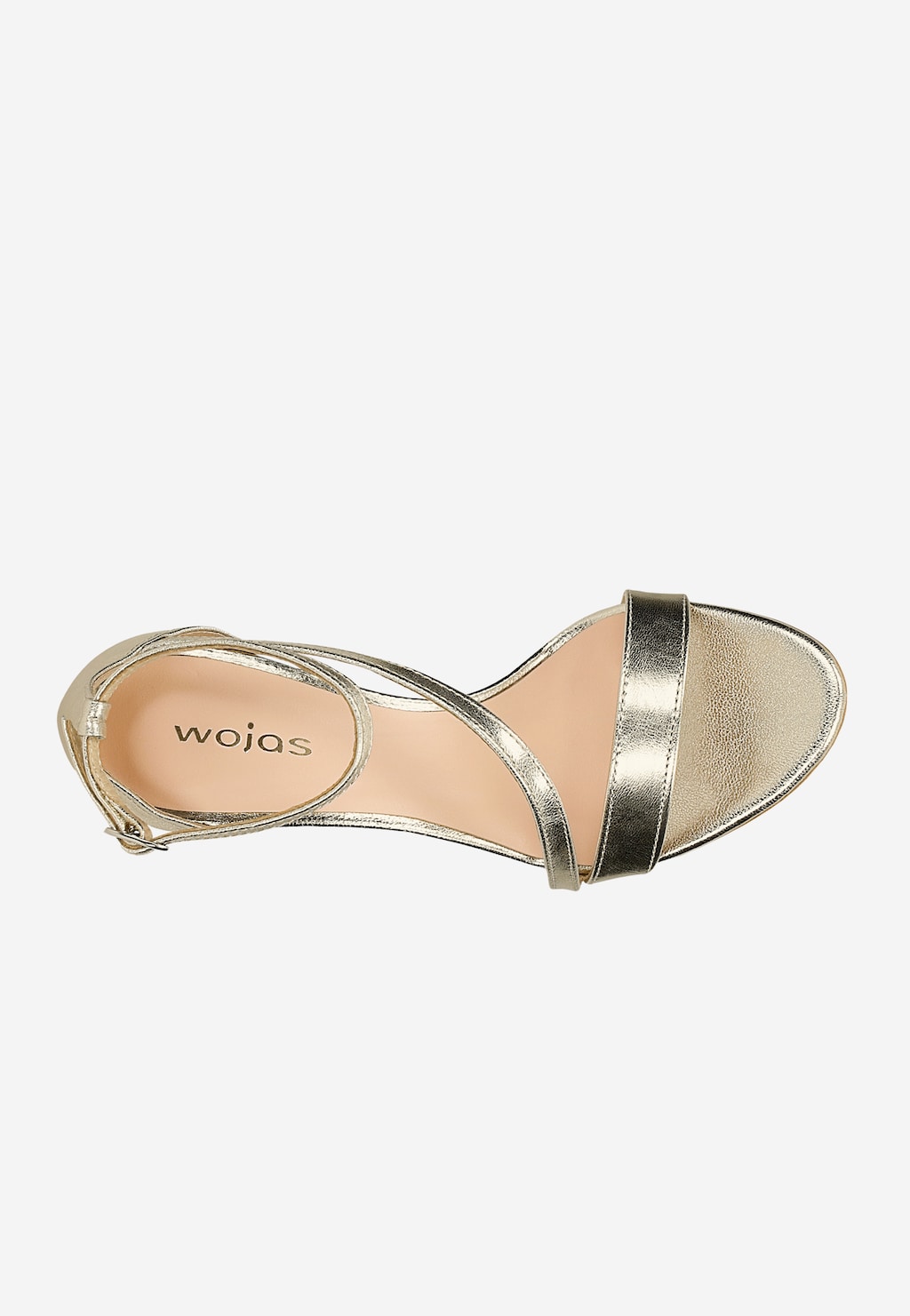 Elegantné zlaté sandále na vysokom podpätku s ozdobným remienkom 76188-58 Widok 5