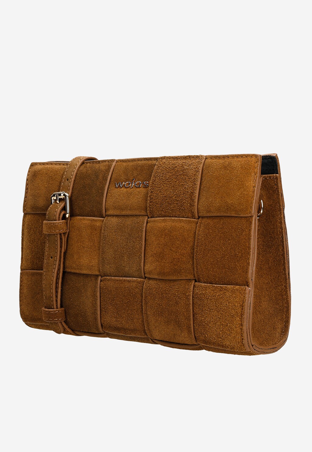 Mała jasnobrązowa torebka pleciona z dwoiny welurowej 80235-63 Widok 3