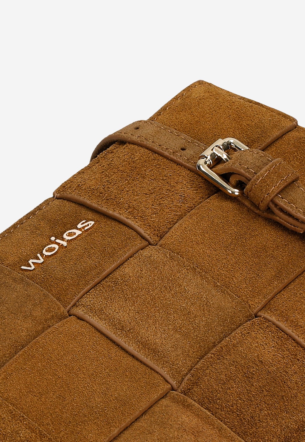 Mała jasnobrązowa torebka pleciona z dwoiny welurowej 80235-63 Widok 7