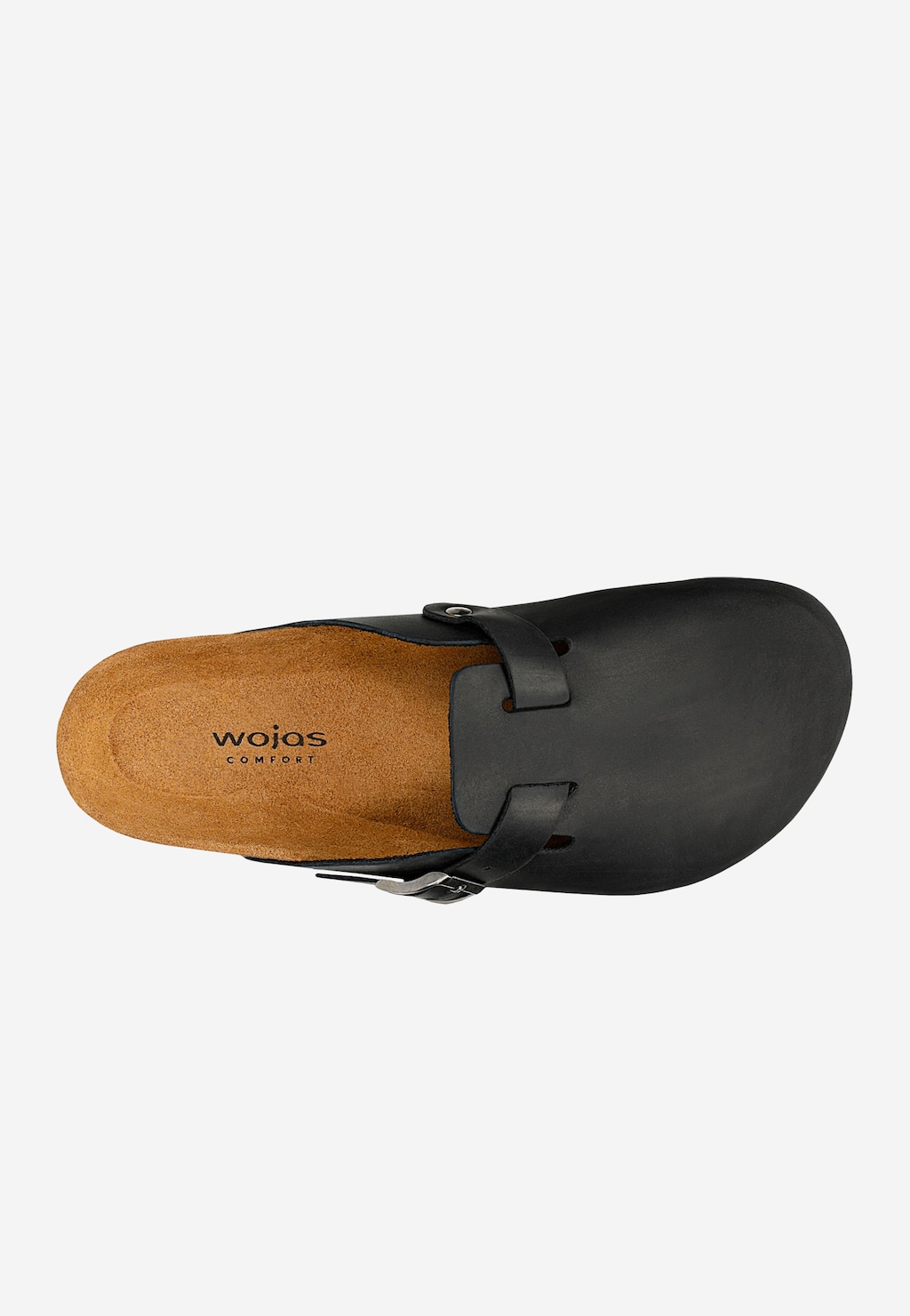 Černé pantofle z kůže crazy horse na korkové podrážce 32021-91 Widok 4