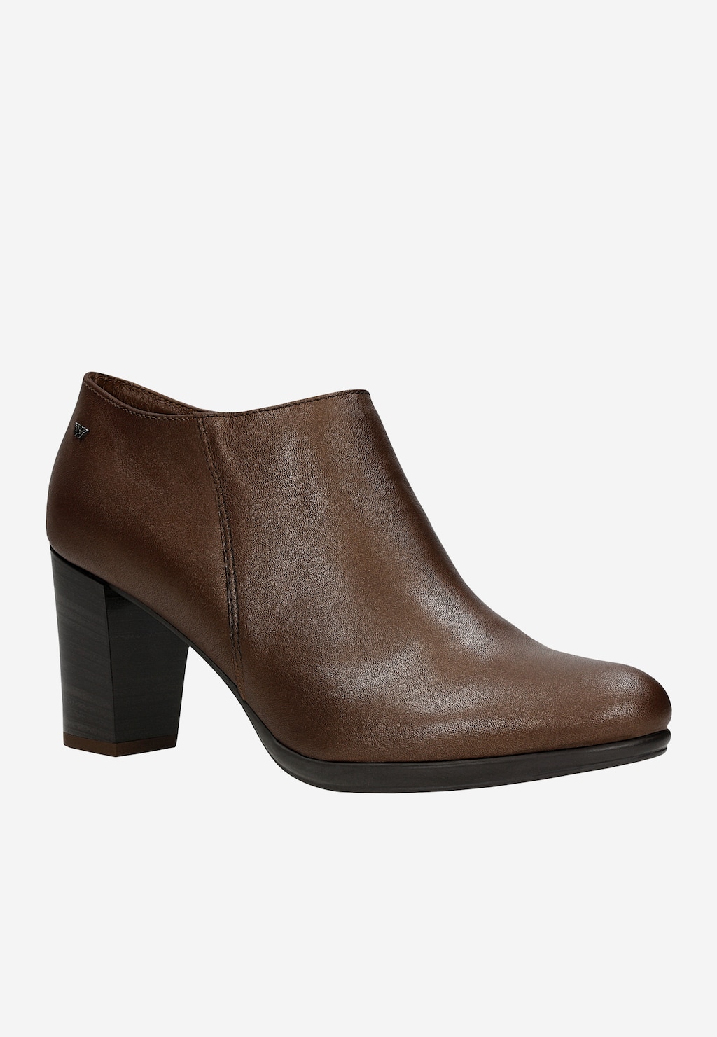 Pantofi maro din piele cu toc pentru femei 9495-52 Widok 2