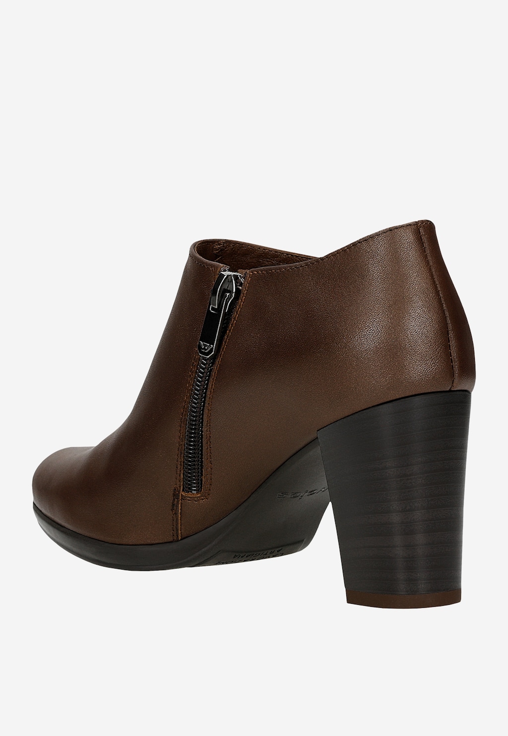 Pantofi maro din piele cu toc pentru femei 9495-52 Widok 3