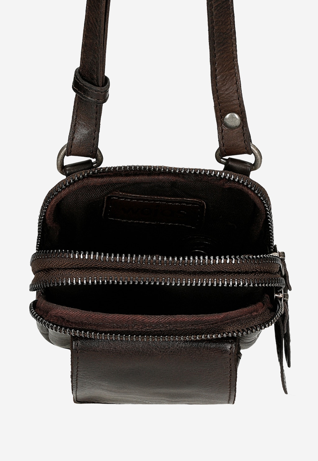 Malá tmavohnedá kožená pánska taška 80353-52 Widok 5