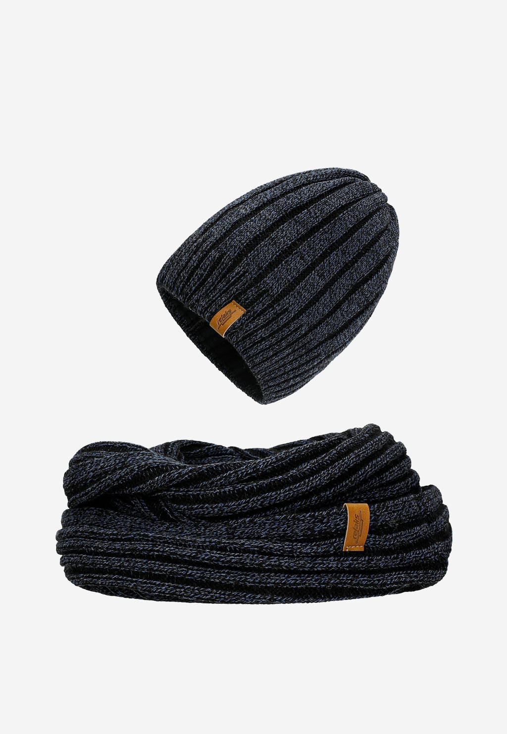 Granatowy komplet RELAKS czapka + komin R96008-86 Widok 1