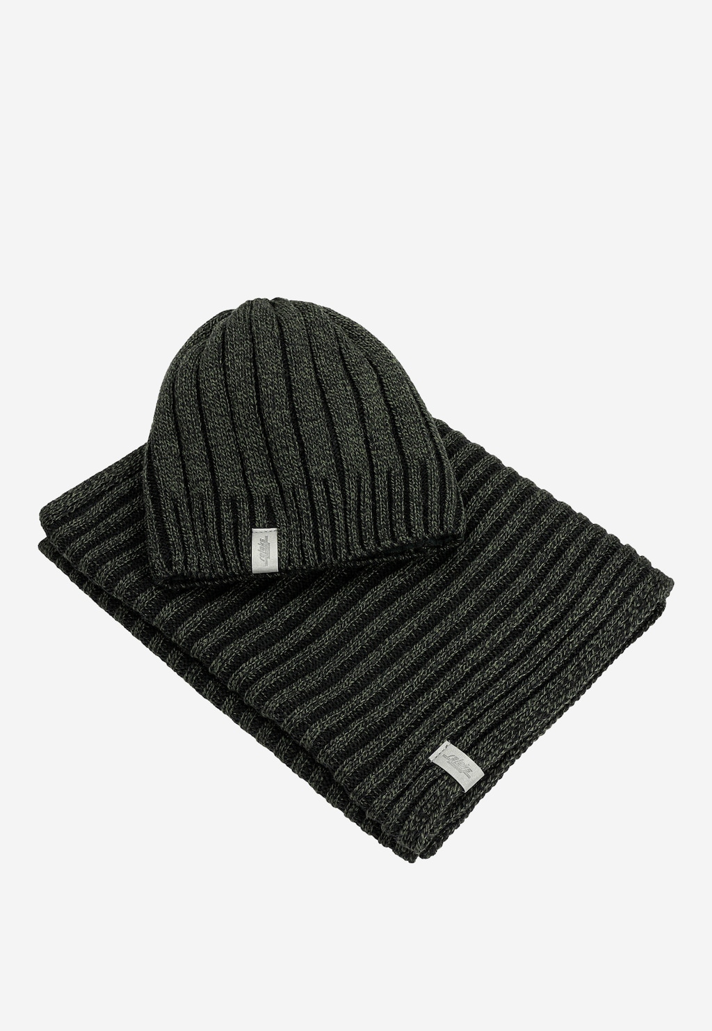 Pánska tmavozelená súprava - čiapka + nákrčník R96008-87 Widok 4