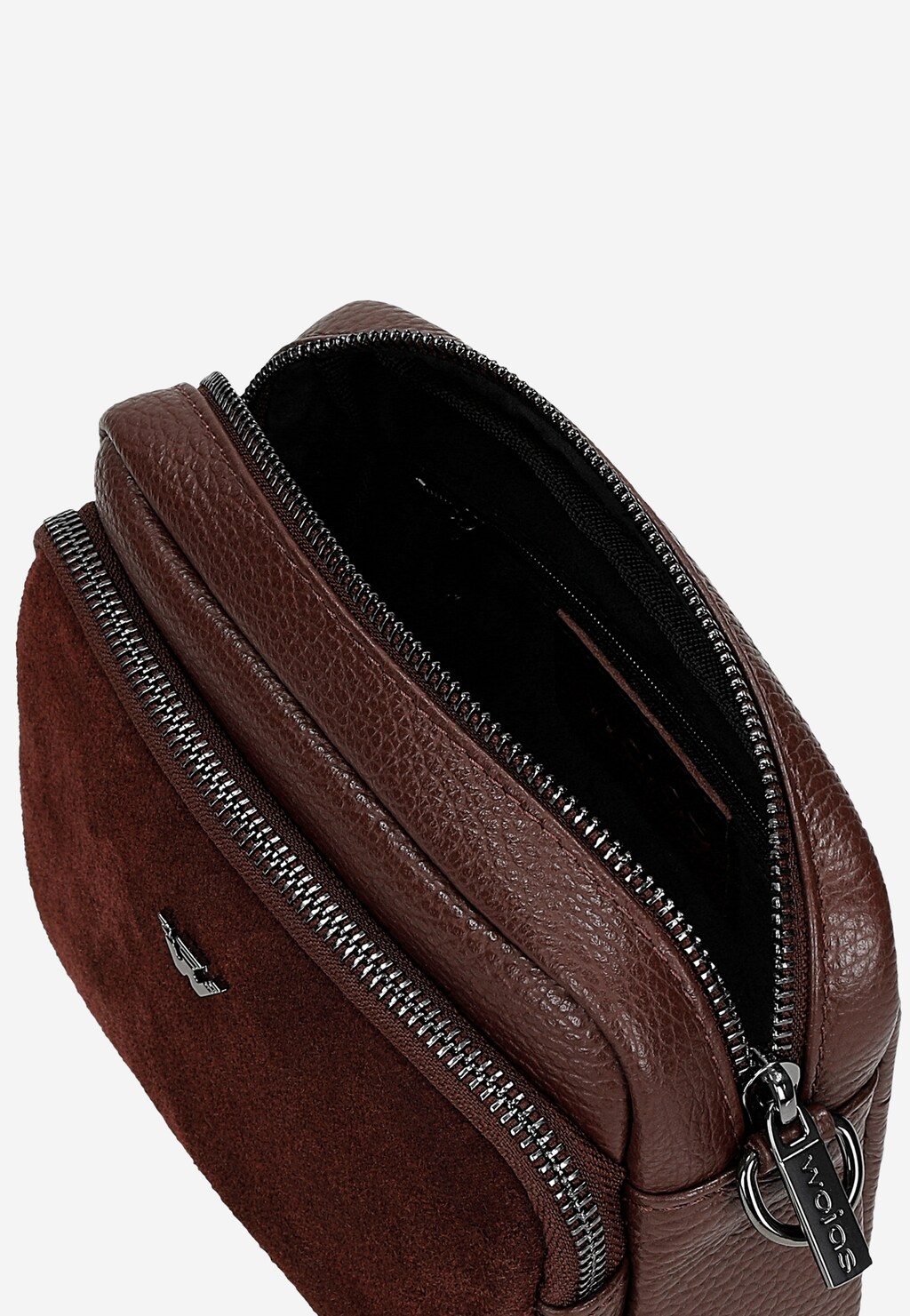 Geantă bordo din piele combinată damă 80317-75 Widok 5