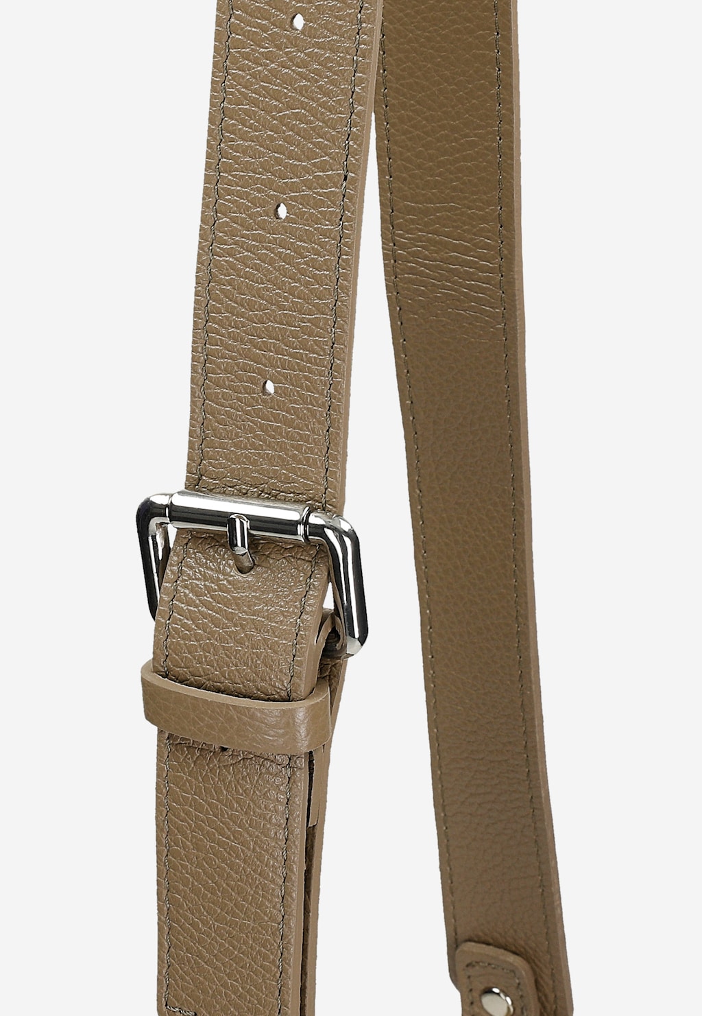 Kožená ľadvinka so strapcami v tmavobéžovej farbe 80089-74 Widok 6