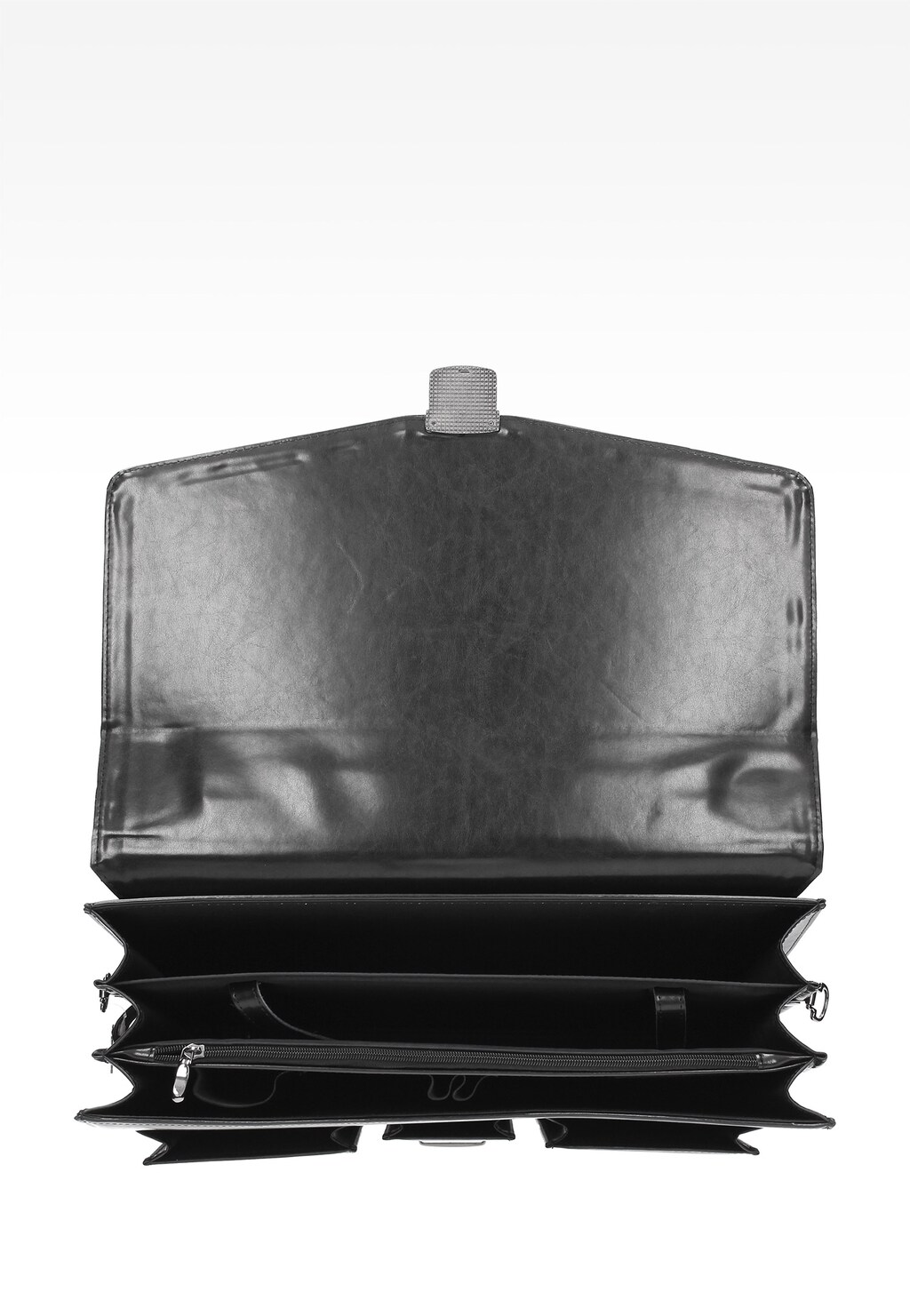 Pánska kožená aktovka vyrobená z čiernej kože 5878-51 Widok 3