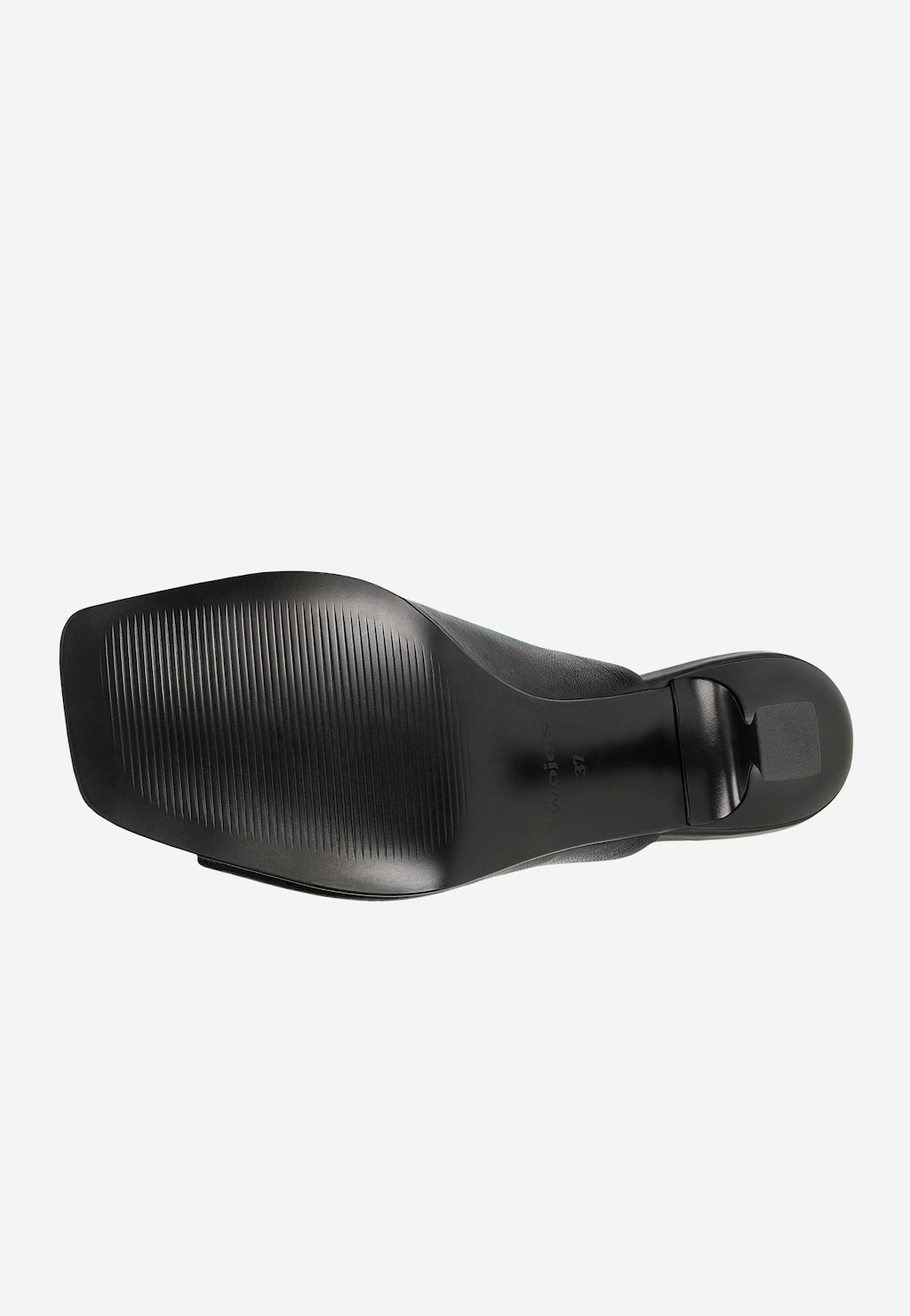 Černé pantofle na podpatku z licové kůže 74120-51 Widok 6