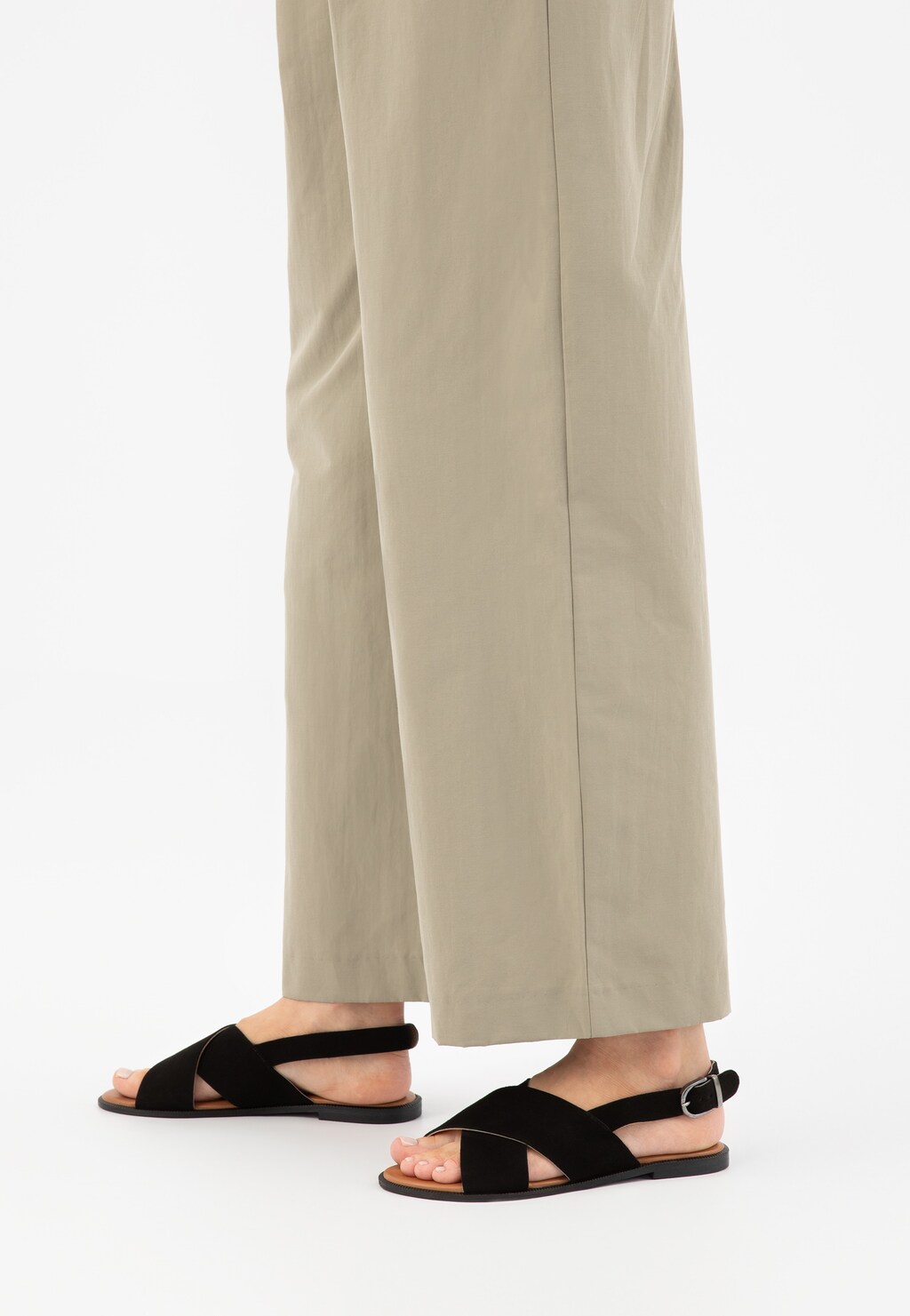 Černé dámské sandály na plochém podrážku 76071-61 Widok 7