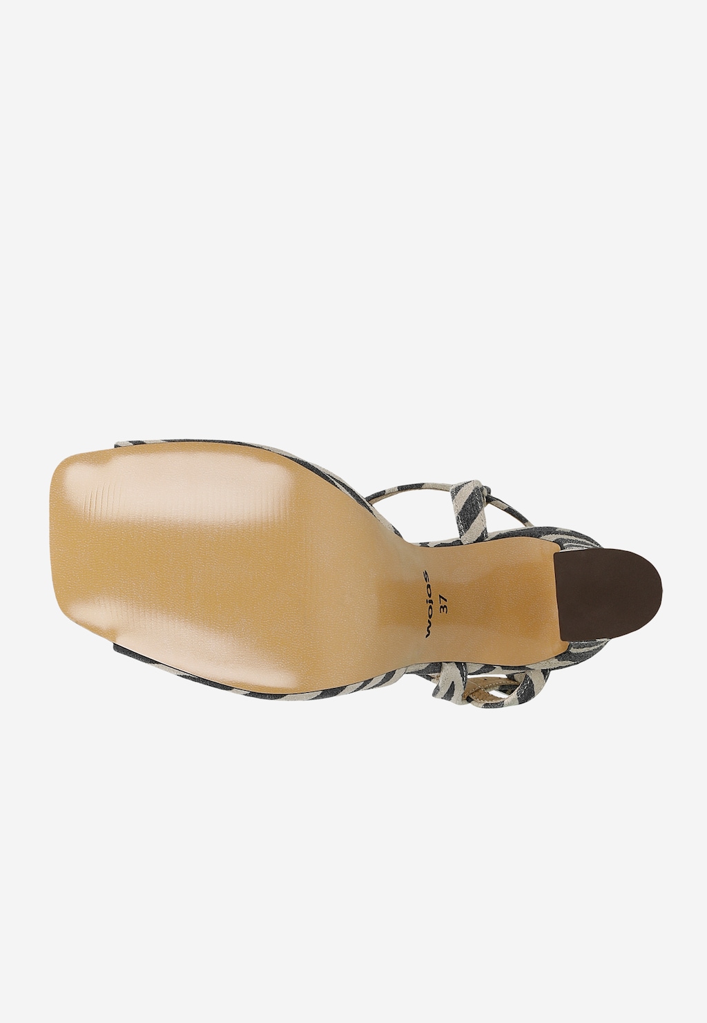 Sandále v čierno-béžových pruhoch na širokom podpätku 76179-60 Widok 6