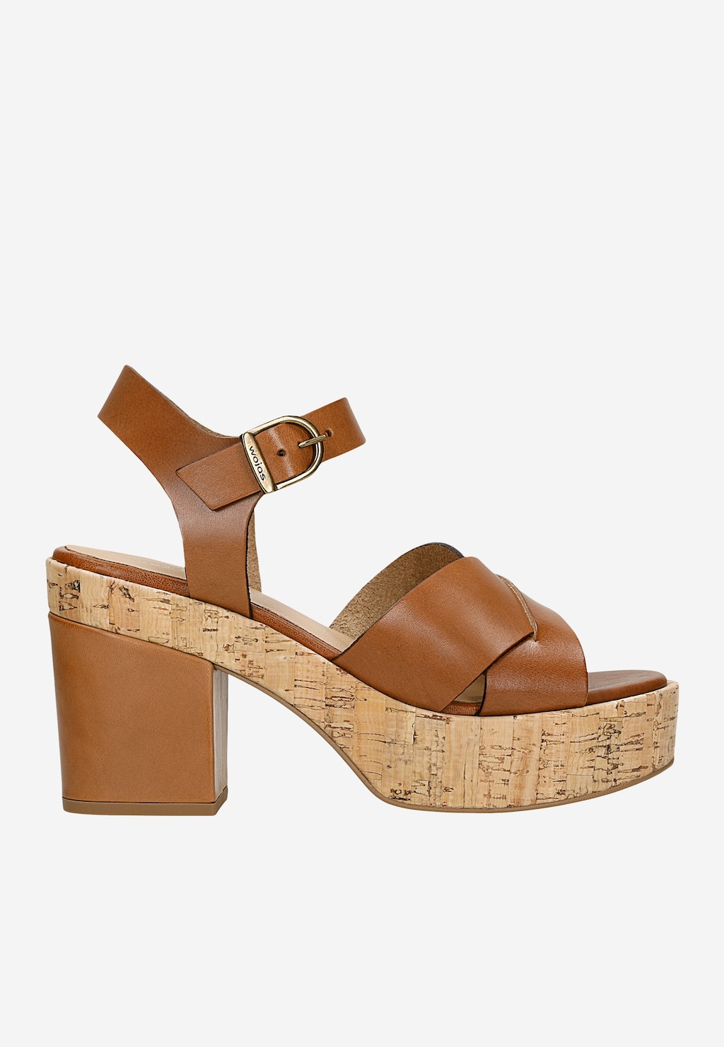 Hnědé masivní sandály na sloupku 76175-52 Widok 2