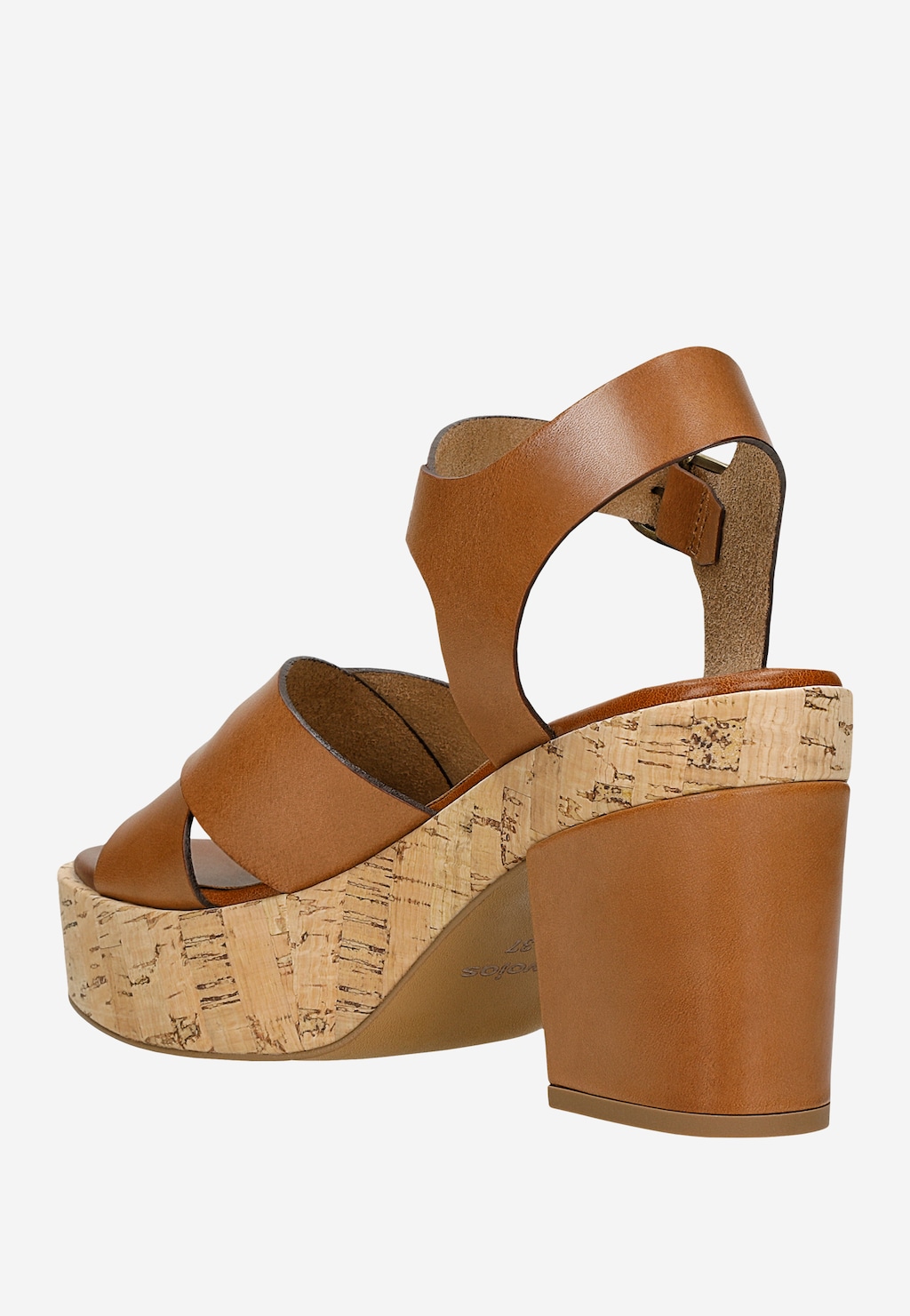 Hnědé masivní sandály na sloupku 76175-52 Widok 4