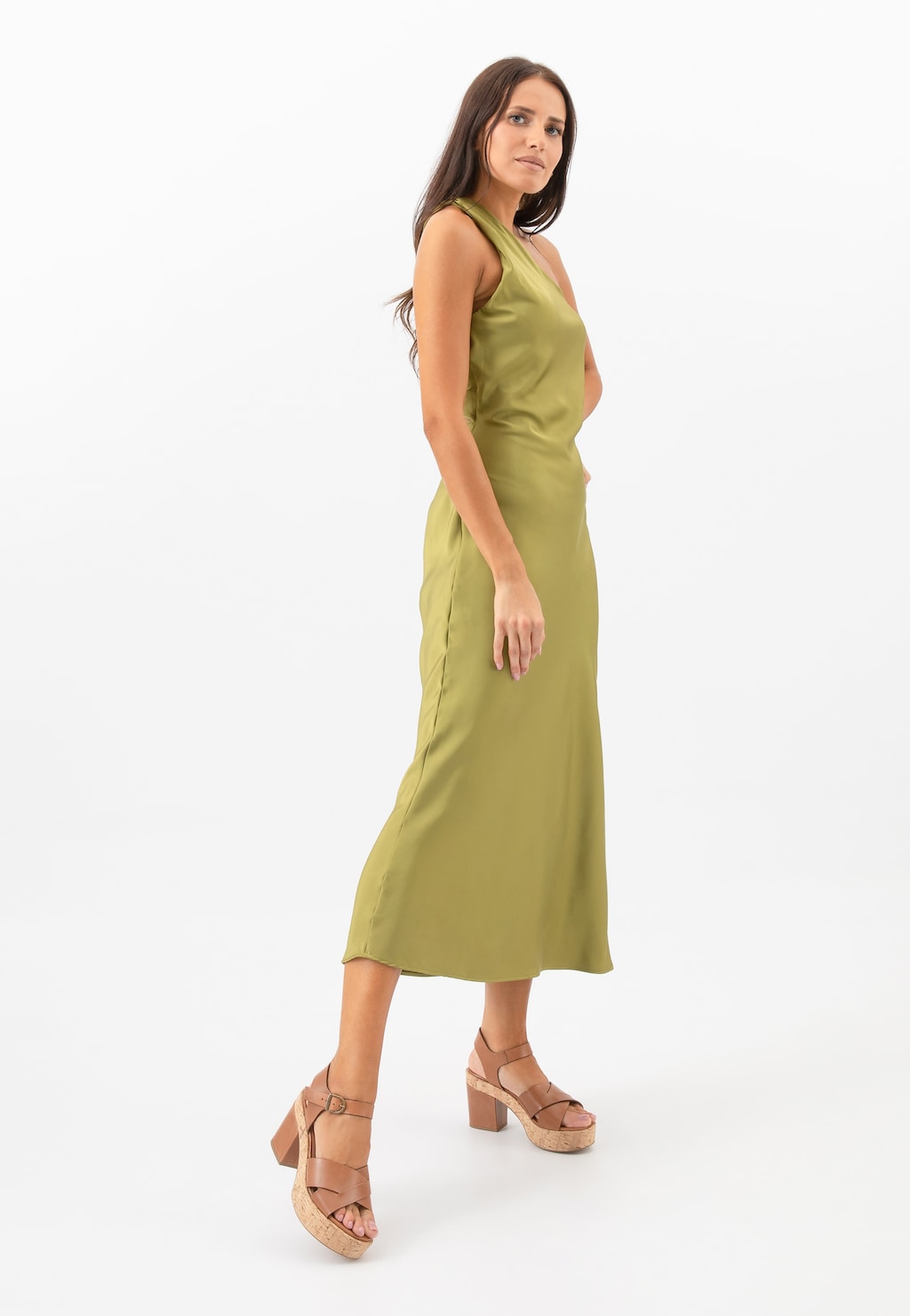 Hnědé masivní sandály na sloupku 76175-52 Widok 7