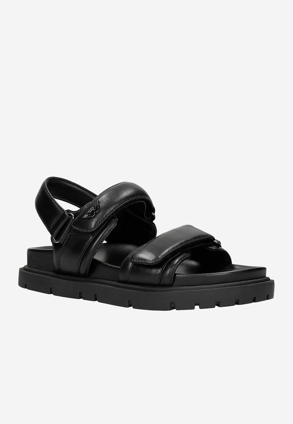 Černé masivní sandály na ploché podrážce 76167-51 Widok 3
